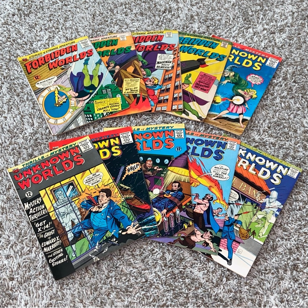 VINTAGE 1960s ACG Comics Forbidden Worlds & Unknown Worlds Silver Age Lot Of 10